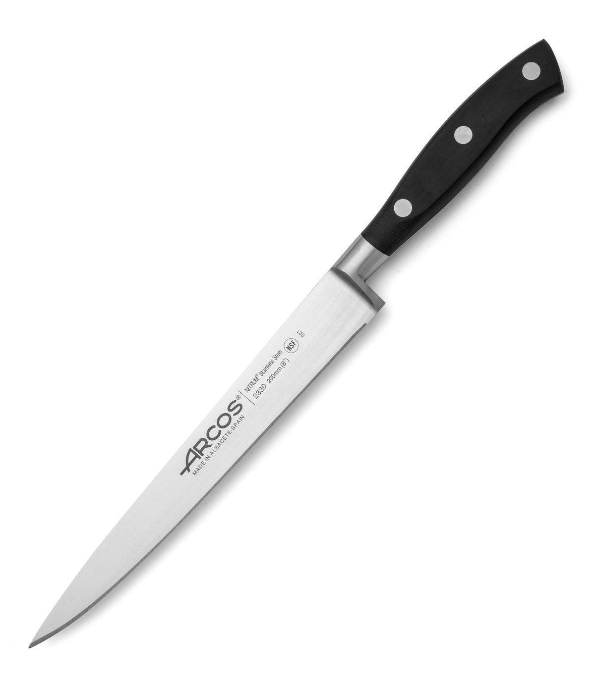 Arcos Riviera Schwarzes Filetiermesser mit 20 cm NITRUM-Stahlklin...
