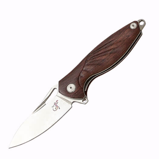 Couteau de poche tactique avec manche en bois de cocobolo et lame...