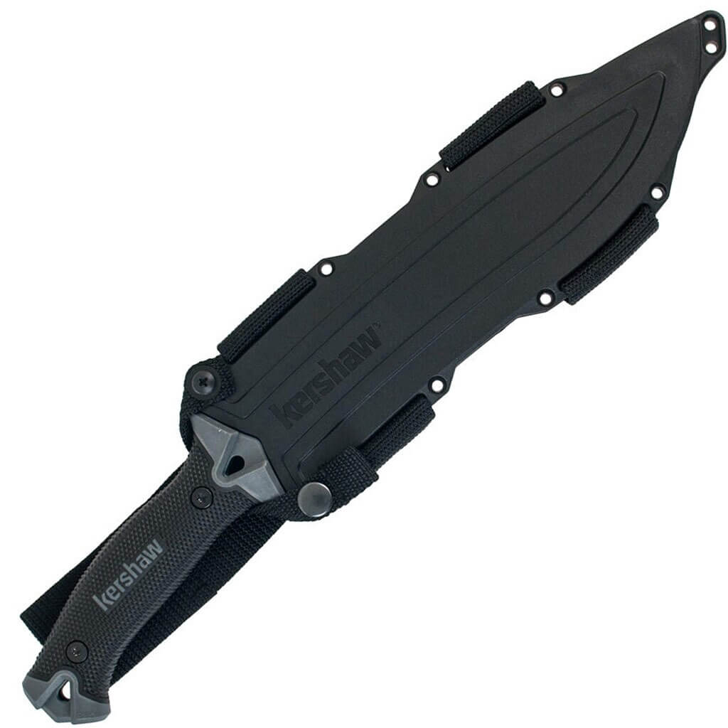 Facão Kershaw CAMP 10 com lâmina de 25,4 cm e cabo de borracha preta