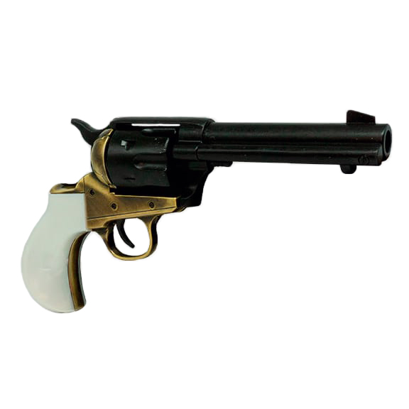 Réplica Revólver Thunderer cachas perla y cuerpo latón y negro