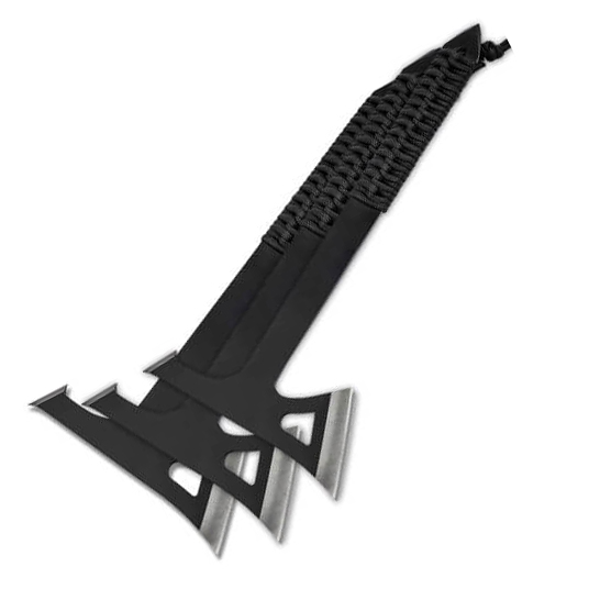 Lot de 3 haches tactiques Mohican avec lame en acier inoxydable