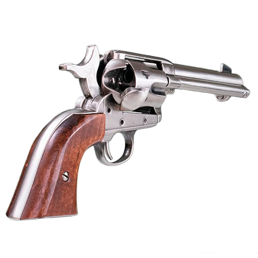 Replica Colt 45 Kolser FAST DRAW 4'75 Revolver in Holz und polierter Vernickelung