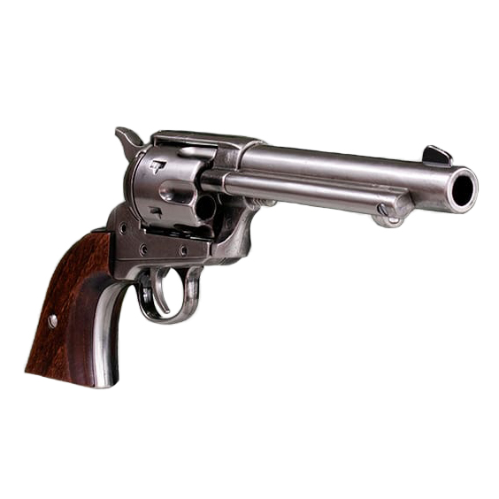 Réplica revólver Peacemaker Colt 45 5'5'' 1873 acabado madera niq...