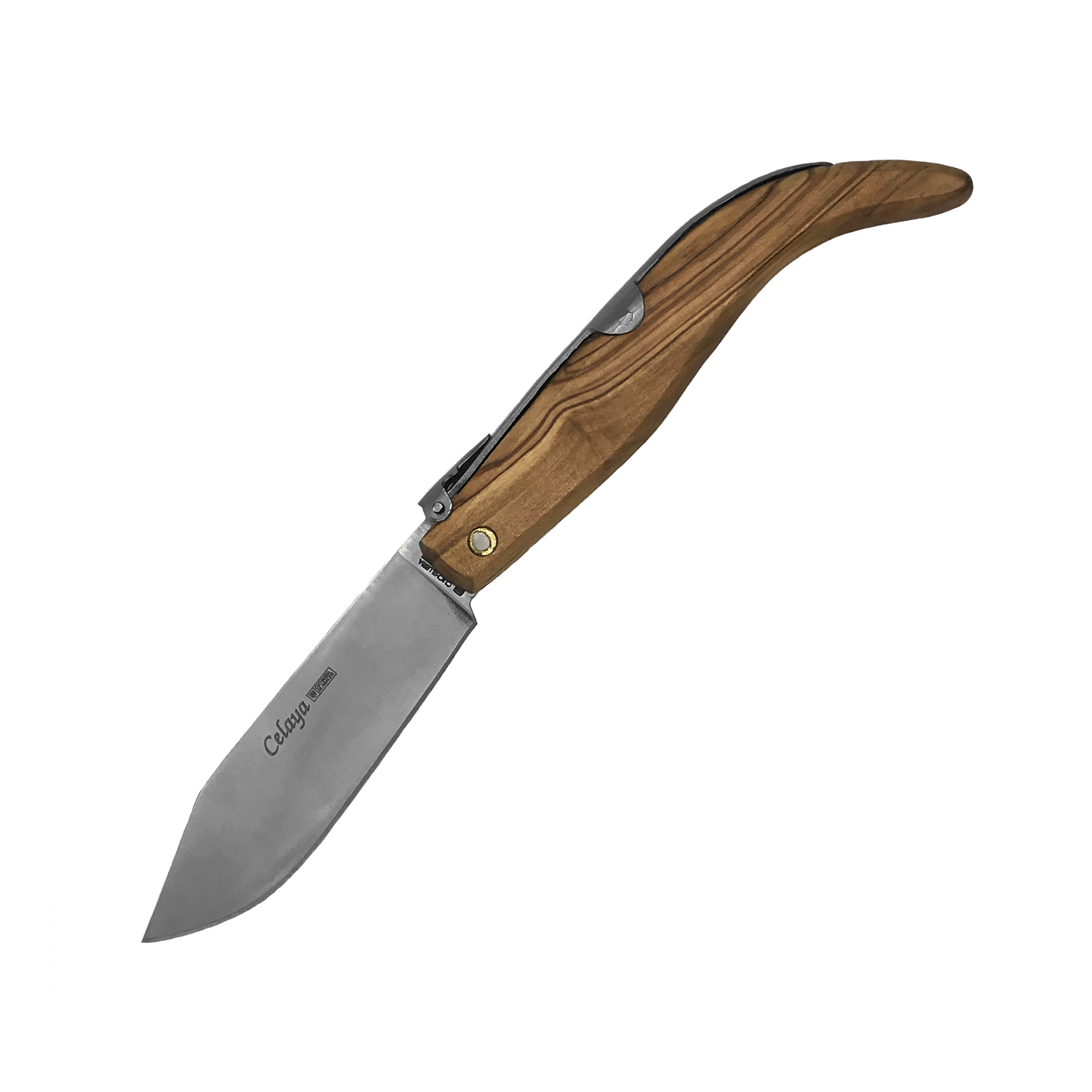 Navajas Pastora artesana con mango de madera de olivo y hoja de 8 cm