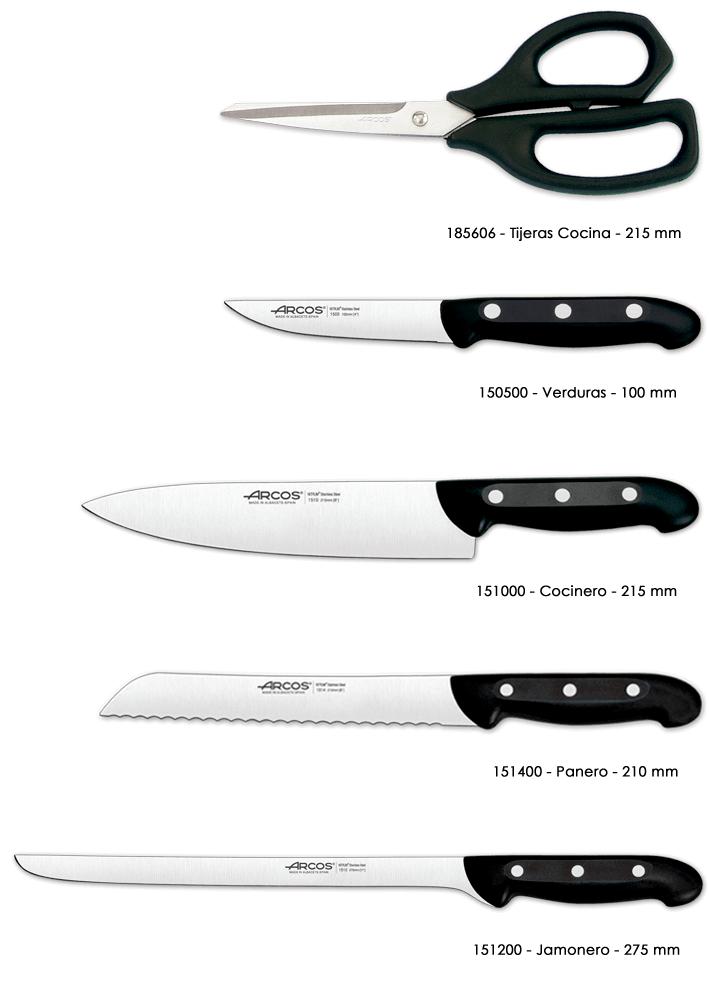 Bloc de cuisine Arcos Maitre Maitre avec quatre couteaux et ciseaux