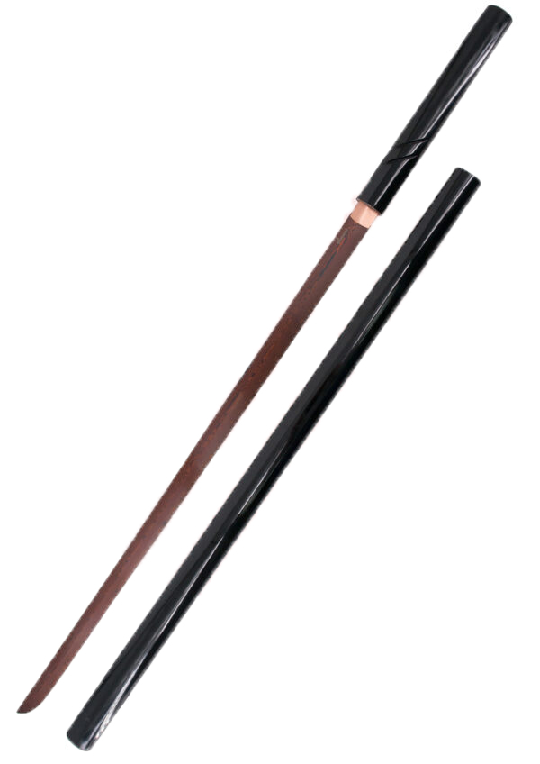 Functional Shirasaya with red Damascus steel blade