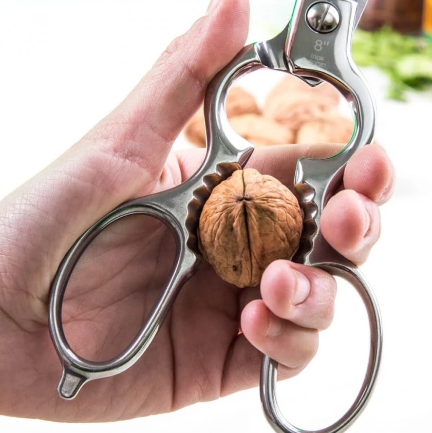 Ciseaux de cuisine multi-usages 8" en acier inoxydable au fini brillant