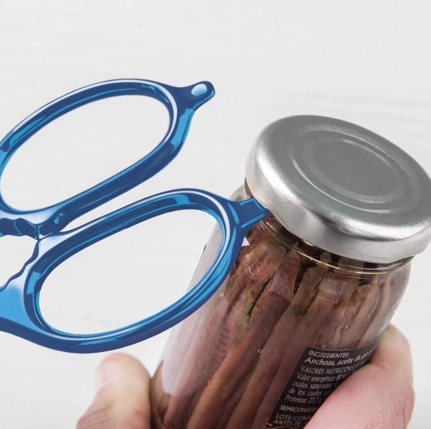 Tesoura de cozinha multiusos 8" em aço inoxidável com cabo azul