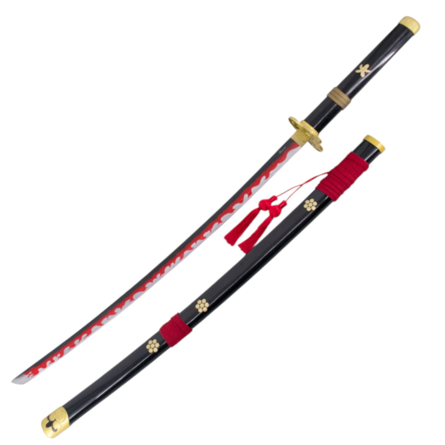 Katana Enma de Zoro en One Piece couleur noire avec des détails d...