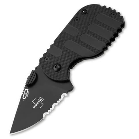 Taschenmesser mit rahmenverriegelung und gezahnter klinge