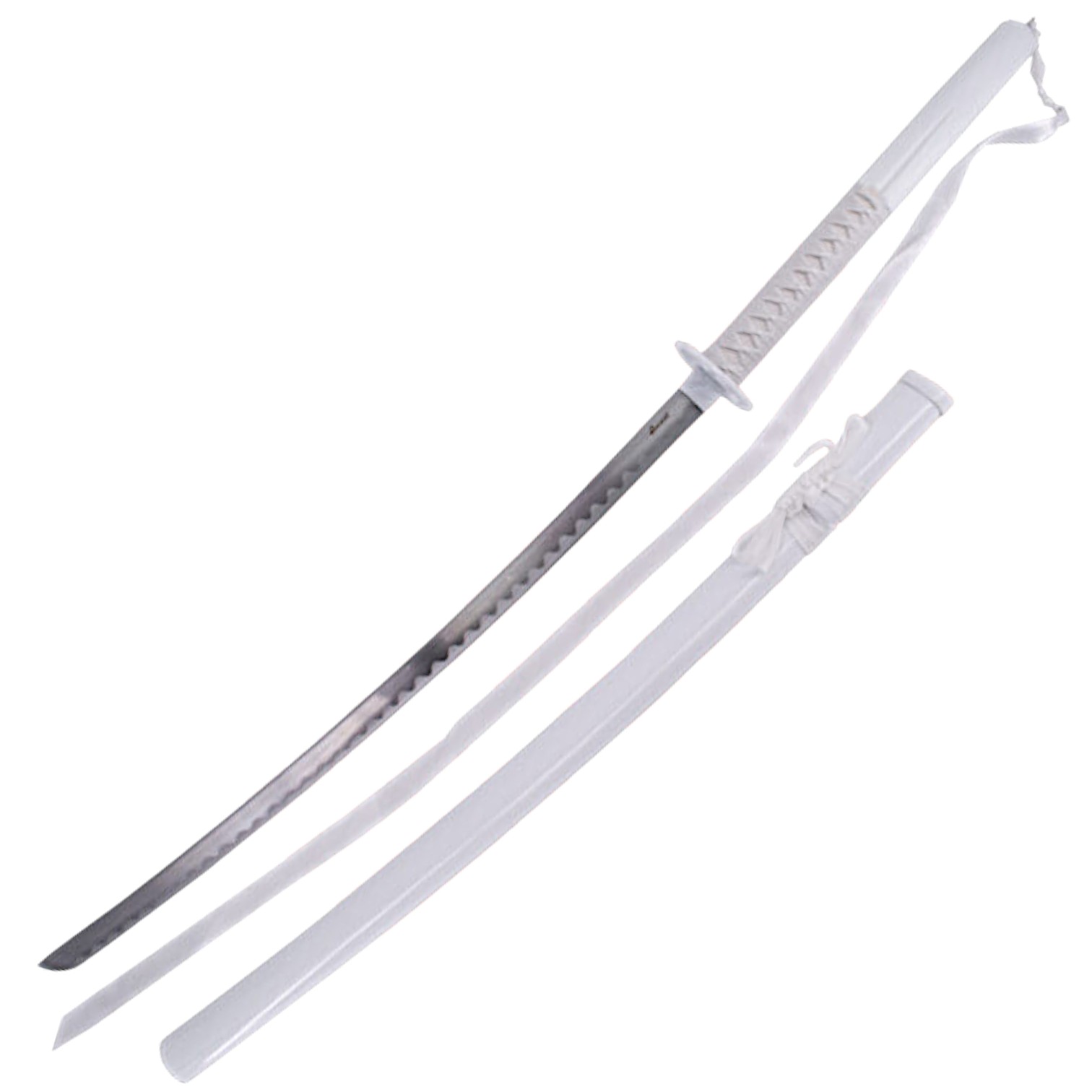 Katana Kuchiki Rukia di Bleach con manico bianco e fodero
