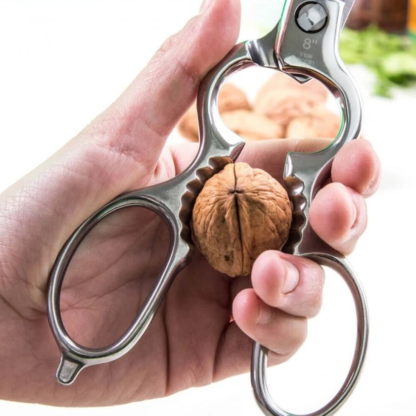 Ciseaux de cuisine multi-usages amovibles de 8" en acier inoxydable au fini brillant