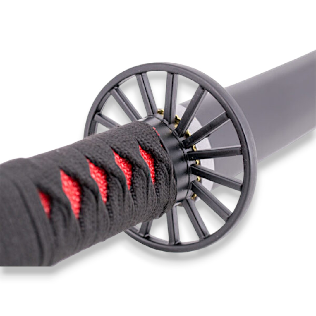 Katana fonctionnel de Kamado Tanjirou avec lame en acier au carbone et fourreau noir