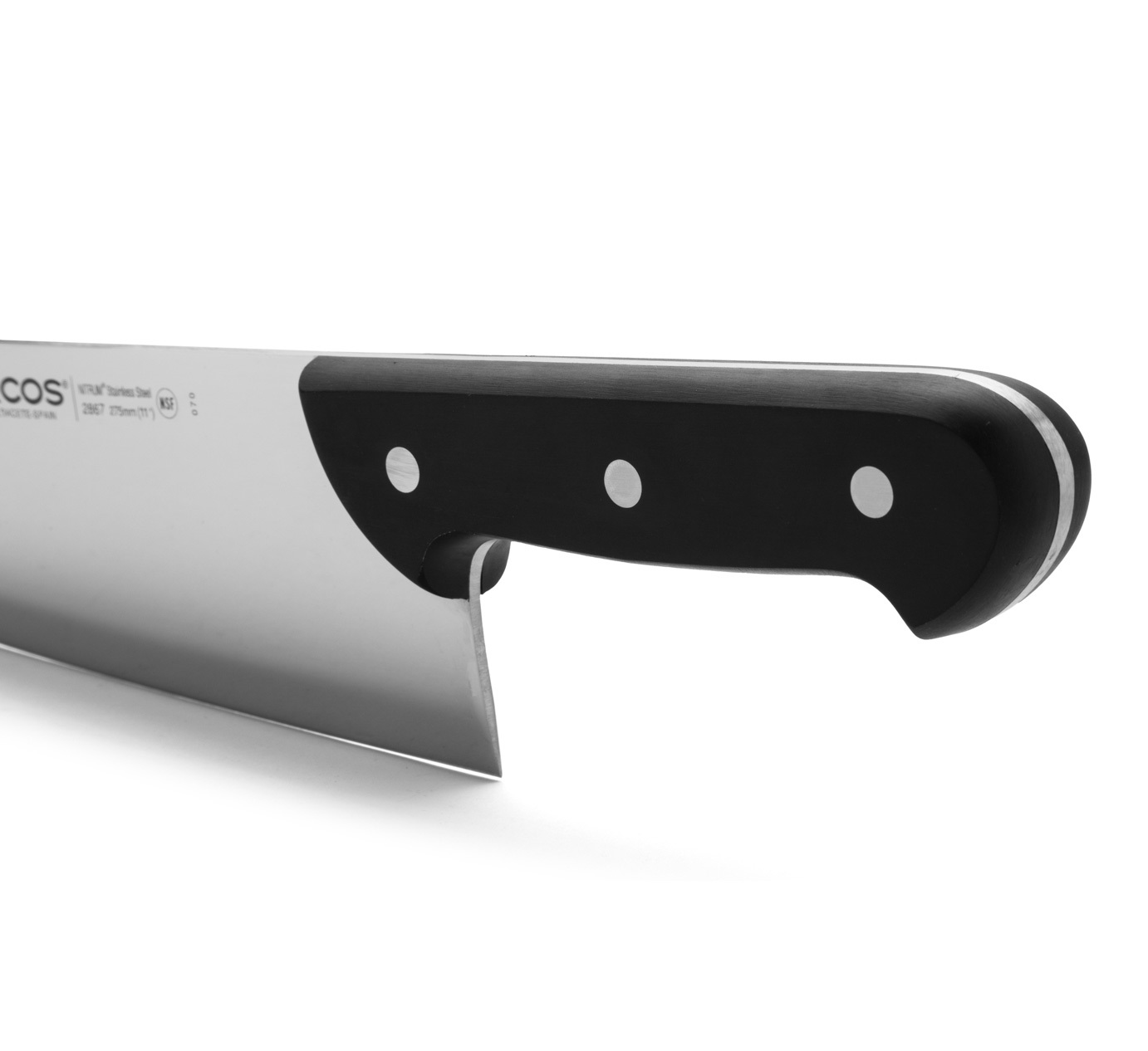 Cuchillo Carnicero Arcos Universal con hoja ancha de 27.5 cm y mango de Polioximetileno