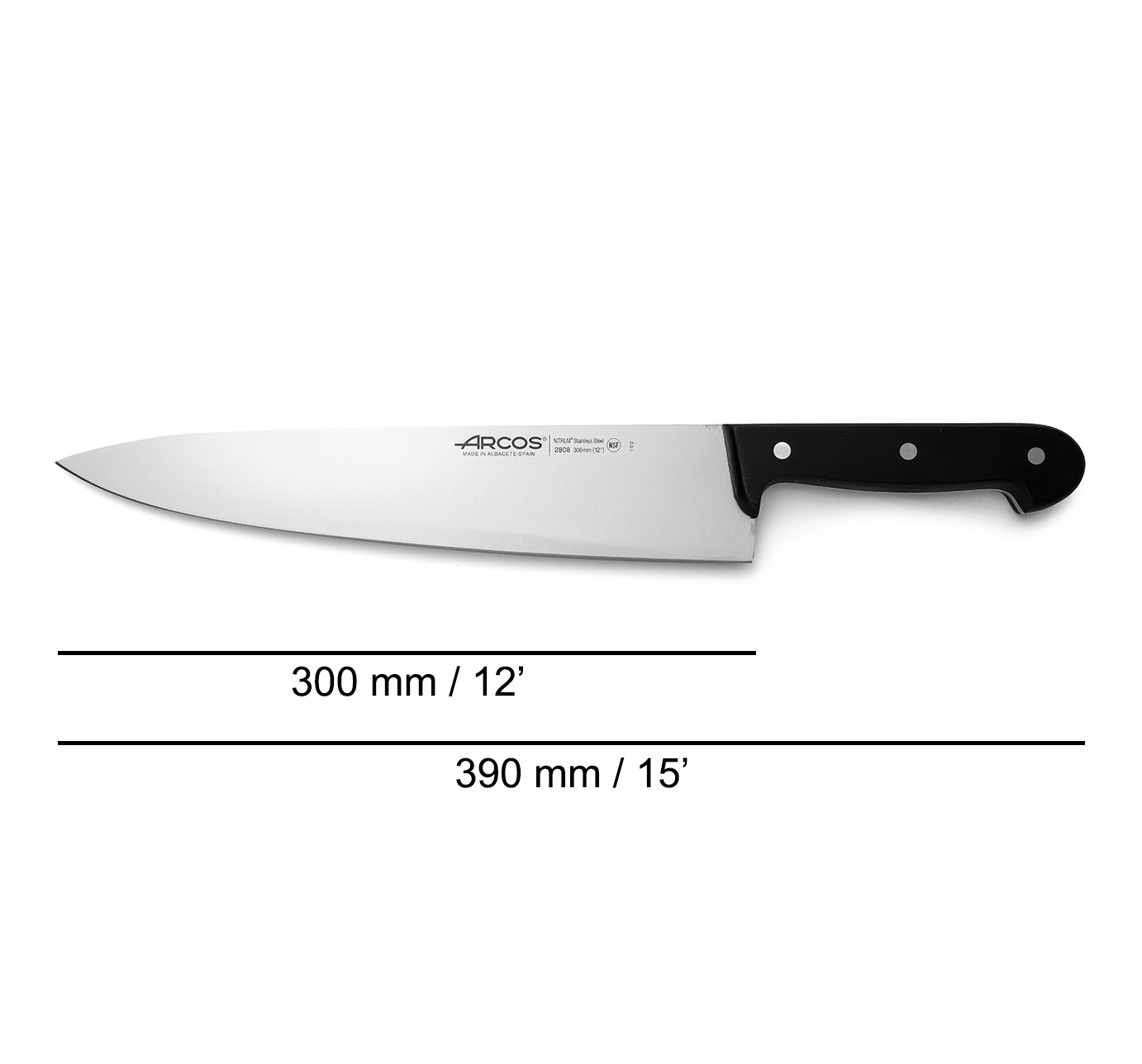 Cuchillo Cocinero Arcos Universal con hoja de 30 cm y mango de Polioximetileno