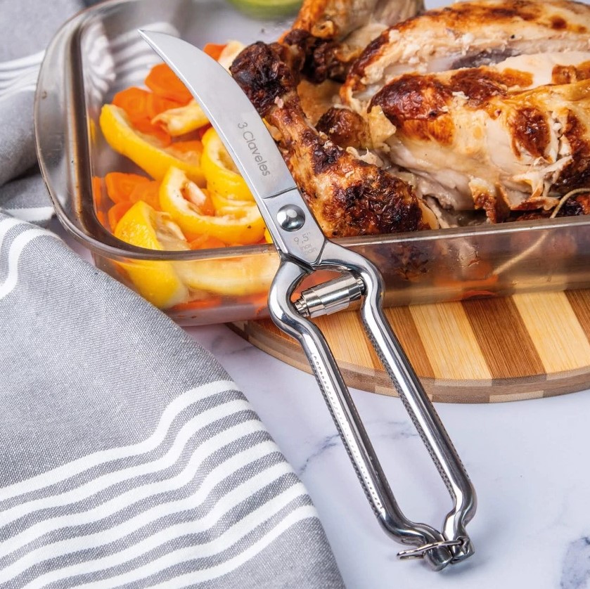 Tesoura de trinchar aves polida 24 cm 3 Claveles