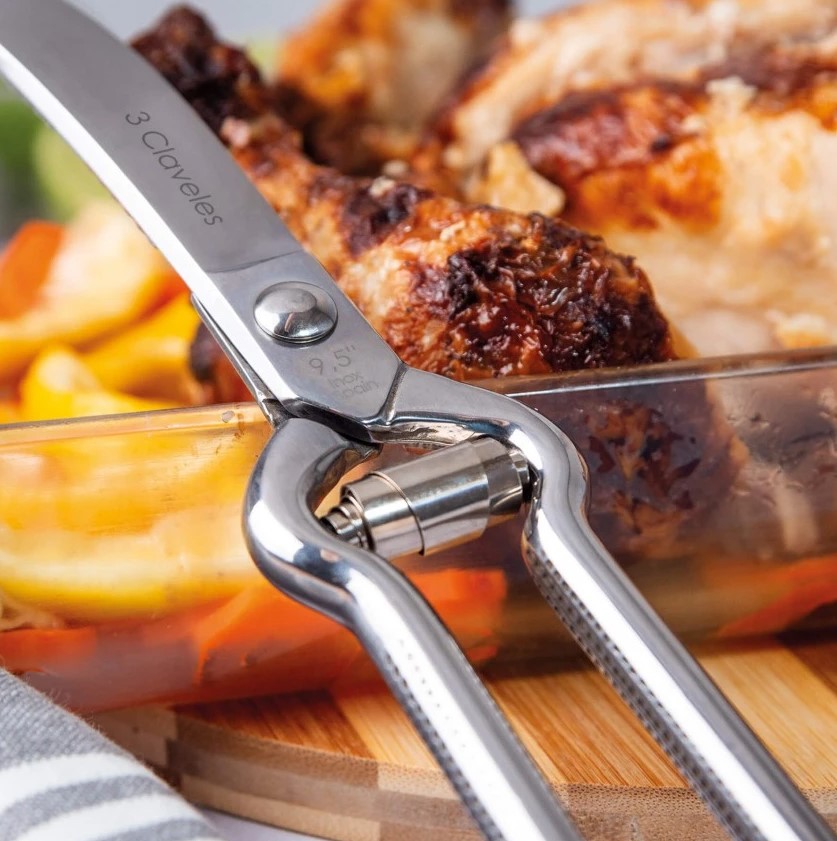 Tesoura de trinchar aves polida 24 cm 3 Claveles