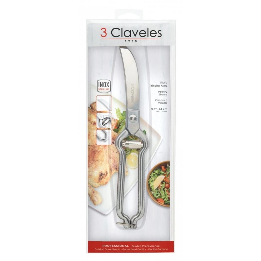 Tesoura de trinchar aves polida 24 cm 3 Claveles