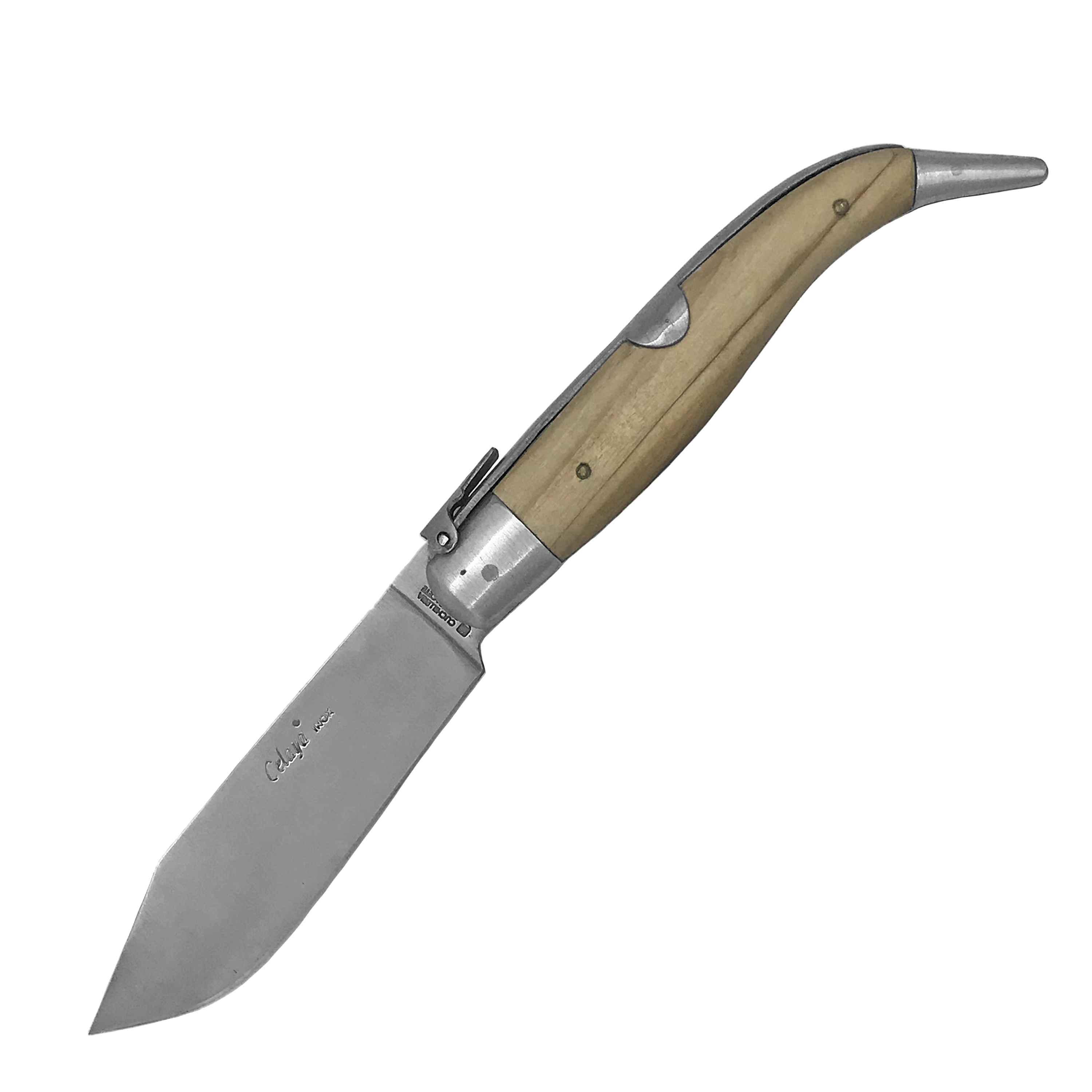 Handgefertigtes Pastora-Messer mit Griff aus Eichenholz und Messi...