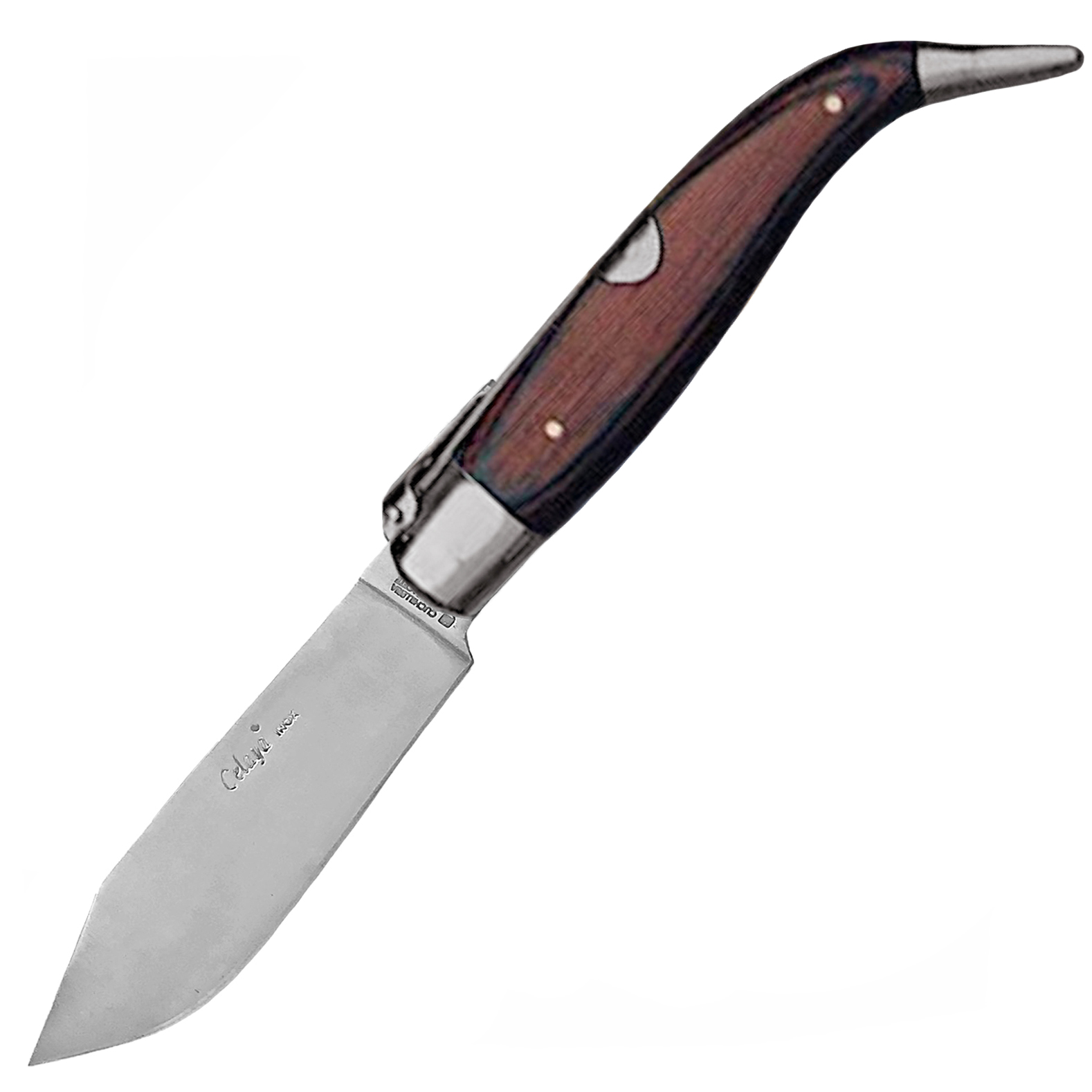 Pastora Handwerker-Taschenmesser mit Olivenholzgriff und Aluminiu...