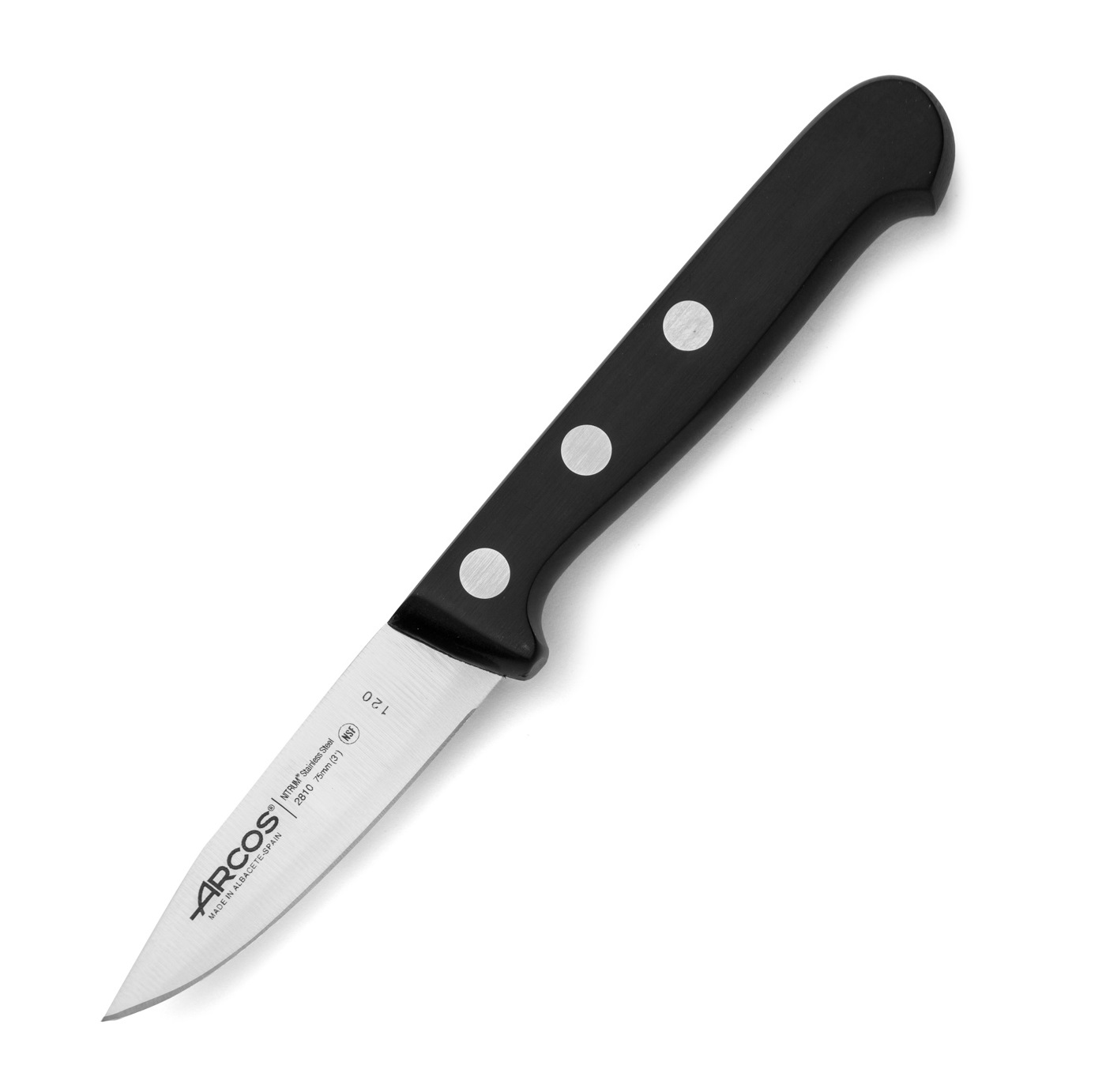Arcos Universal 75 mm paring knife with black polyoxymethylene ha...