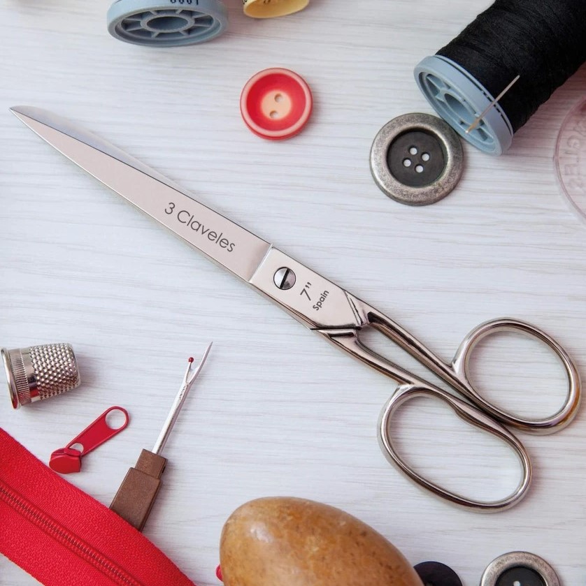 7" 3 Claveles Schneiderschere mit unterschiedlich großen Fingerhüten