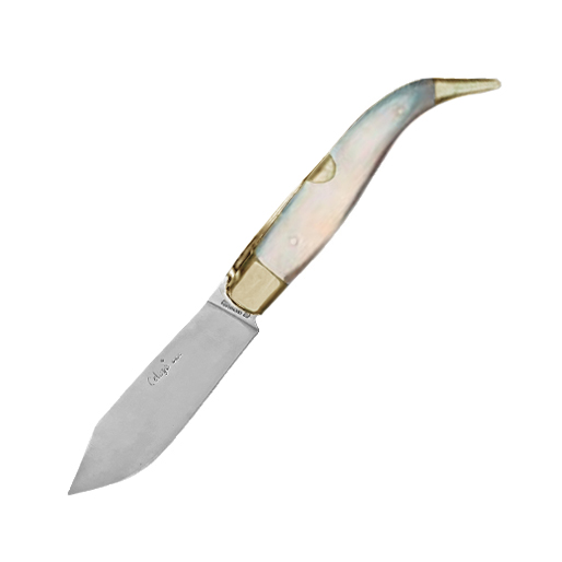 Pastora Albacete Taschenmesser mit Stierhorngriff und Messingzwin...