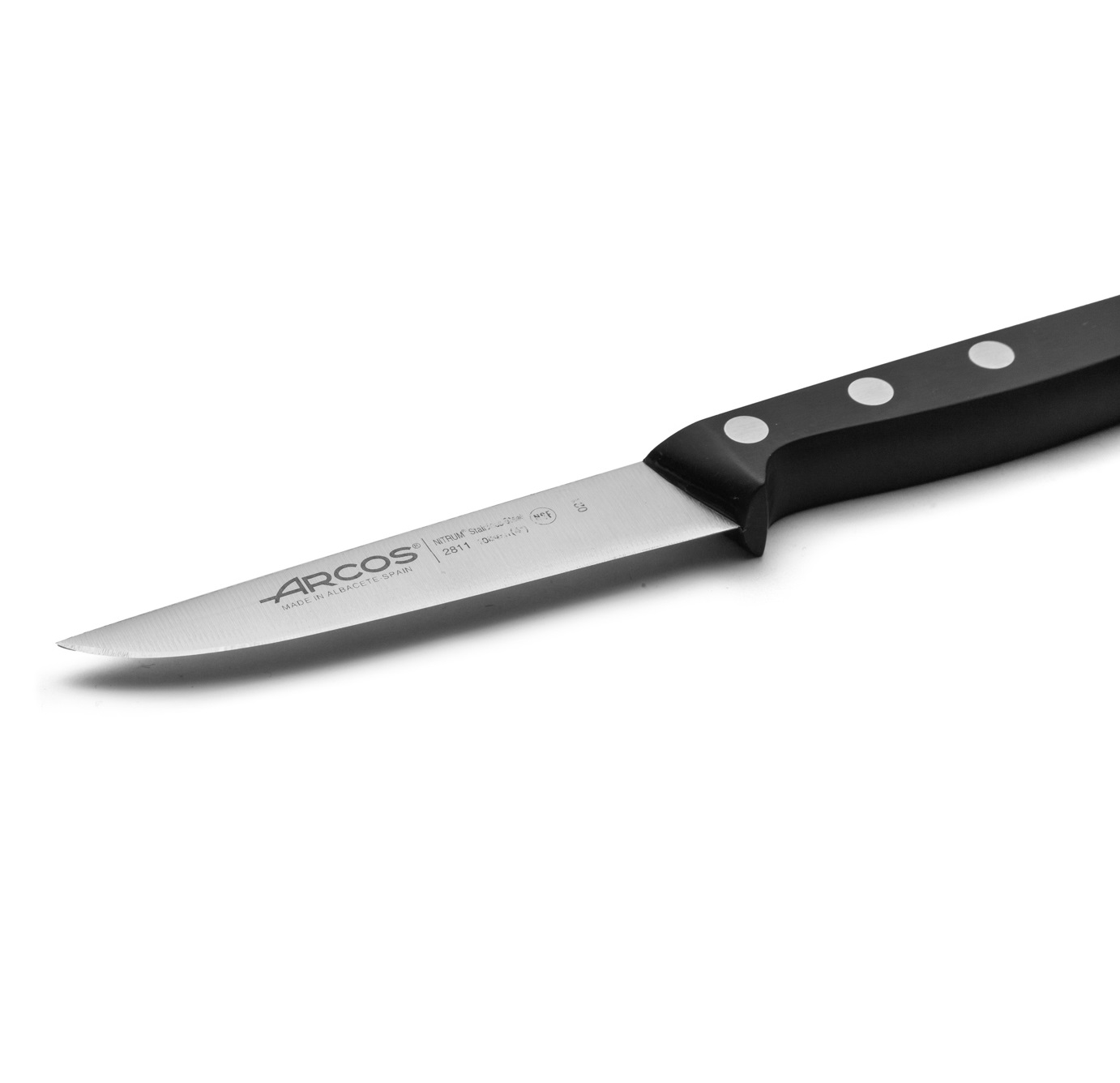 Coltello universale per verdure Arcos con manico in poliossimetilene nero e lama da 100 mm