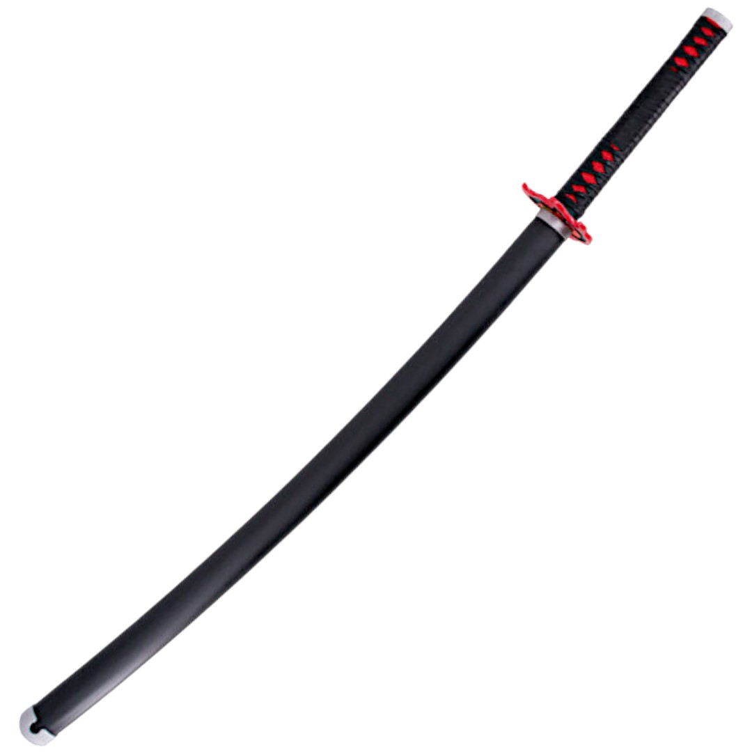 Funktionelles Demon Slayer Mingshao Katana verwendet von Kamado Tanjirou mit schwarzem Griff