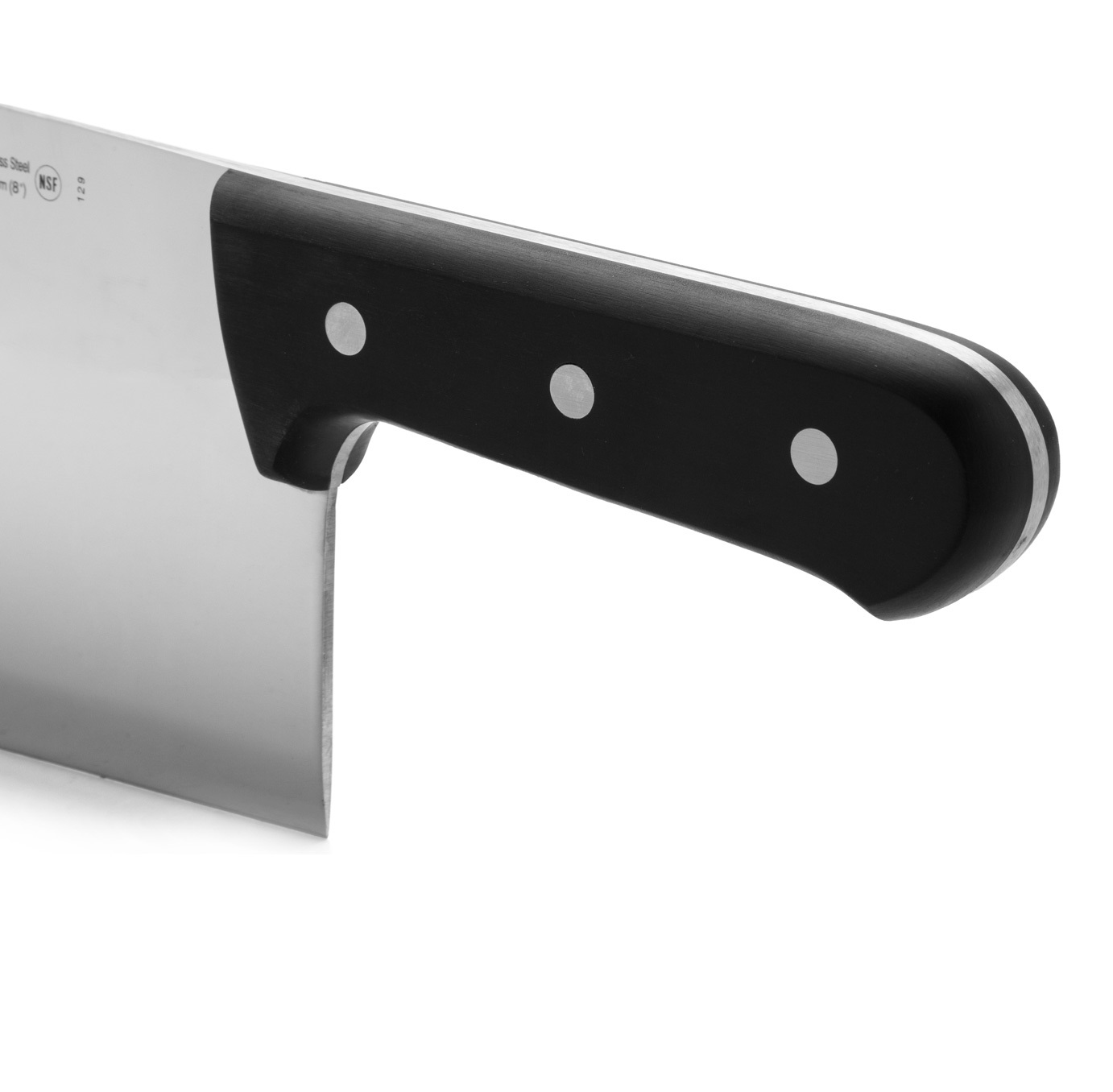 Hachuela de cocinero Arcos Universal con mango de polioximetileno negro y hoja estrecha de 220 mm