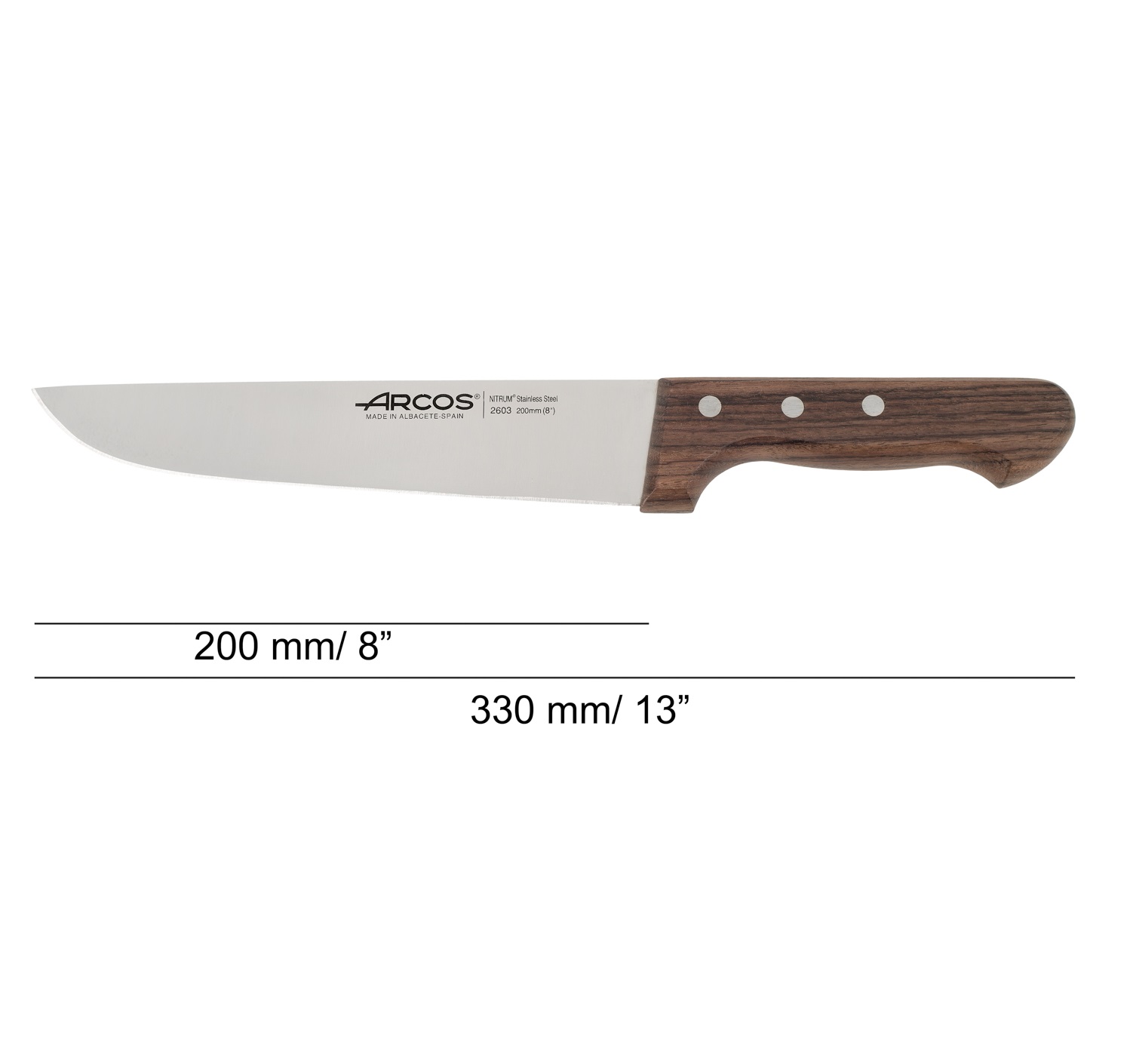 Arcos Atlántico butcher knife with rosewood handle and 200 mm blade