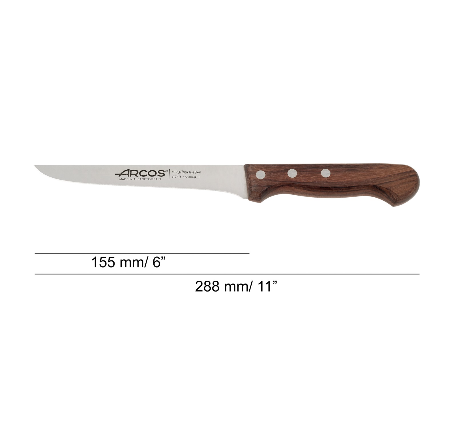 Arcos Atlántico boning knife with rosewood handle and 155 mm blade