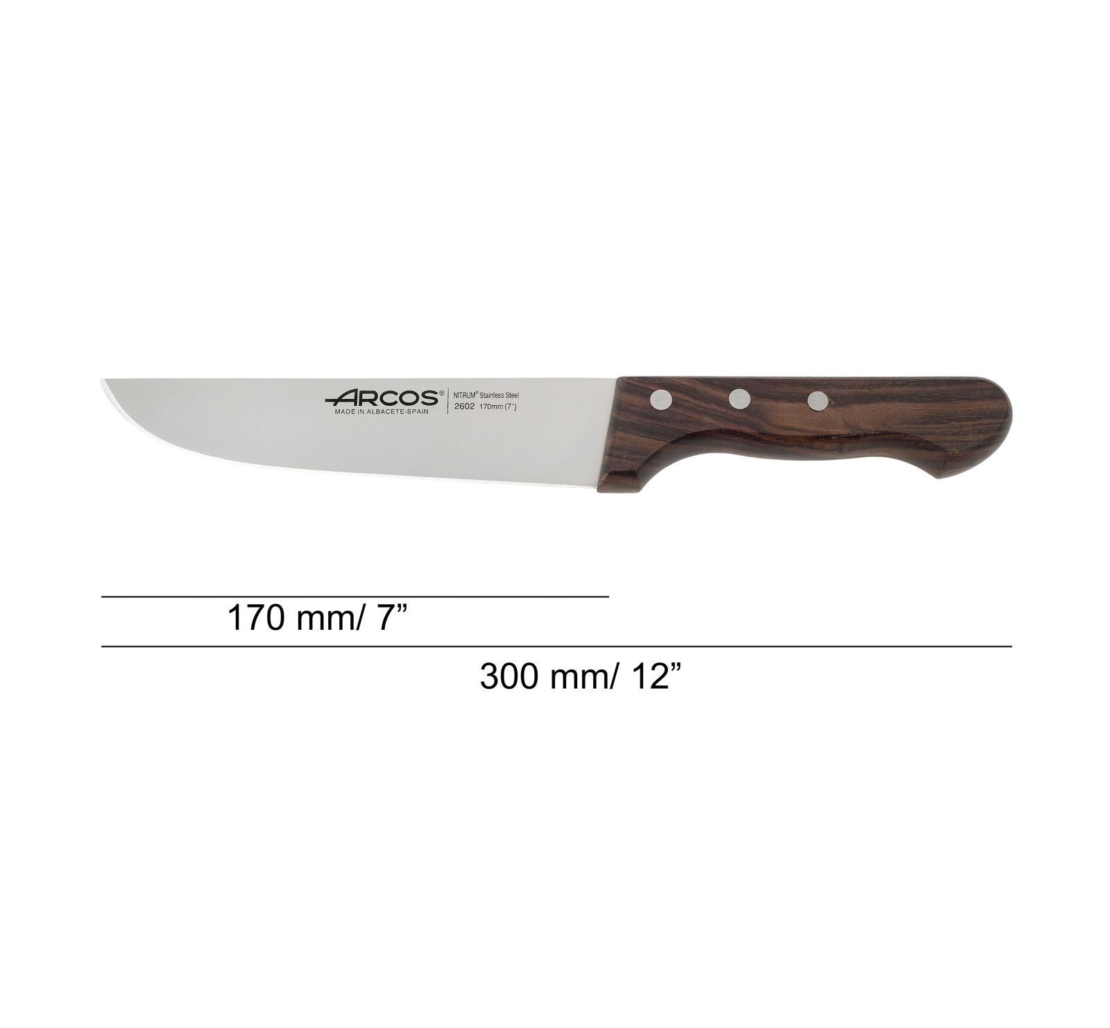 Arcos Atlántico butcher knife with rosewood handle and 170 mm blade