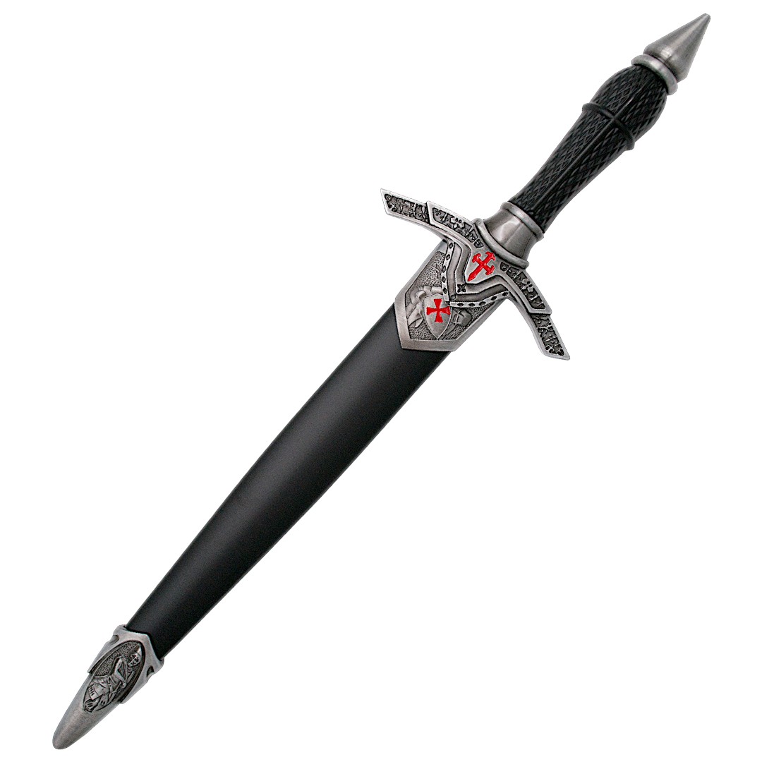 Antiker Dolch mit Jakobskreuz in rot