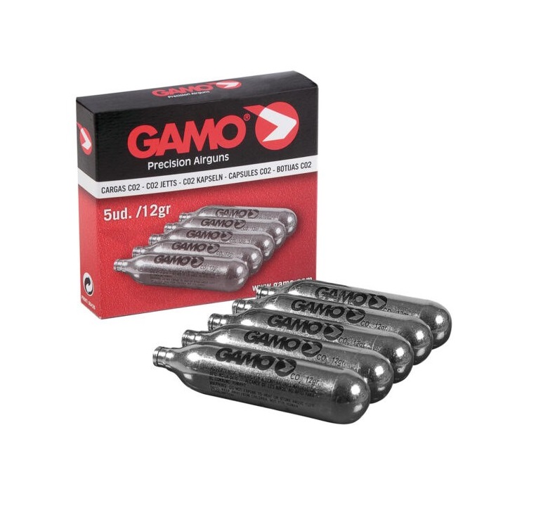 Coffret de 5 recharges de CO2 de 12 g de Gamo