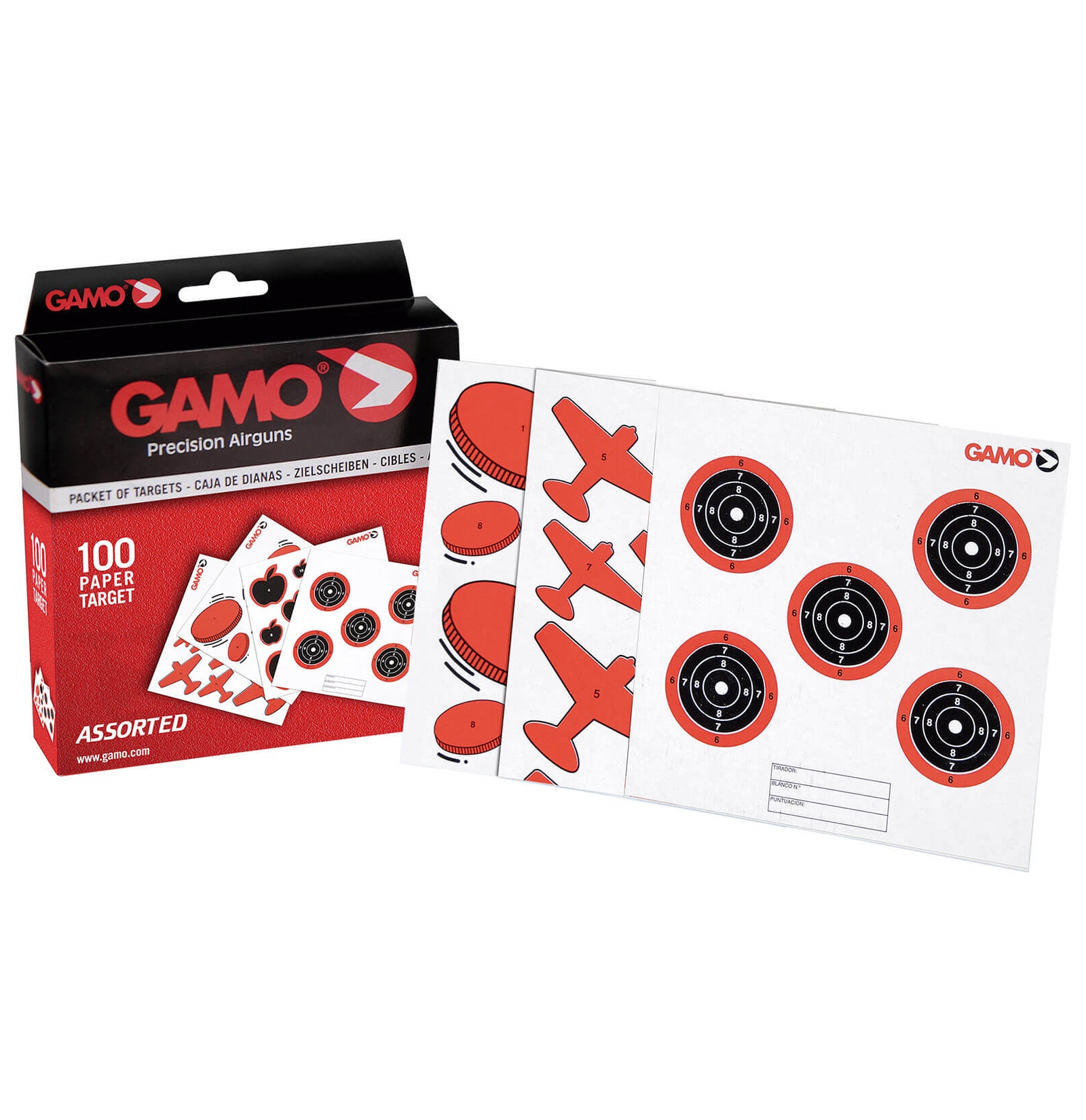 Schachtel mit 100 verschiedenen Gamo-Zielen