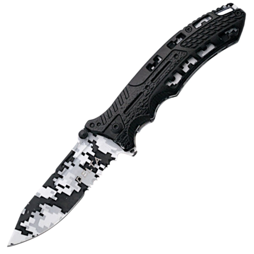 Navaja tactica camo pixelado con sierra K2797BKLS