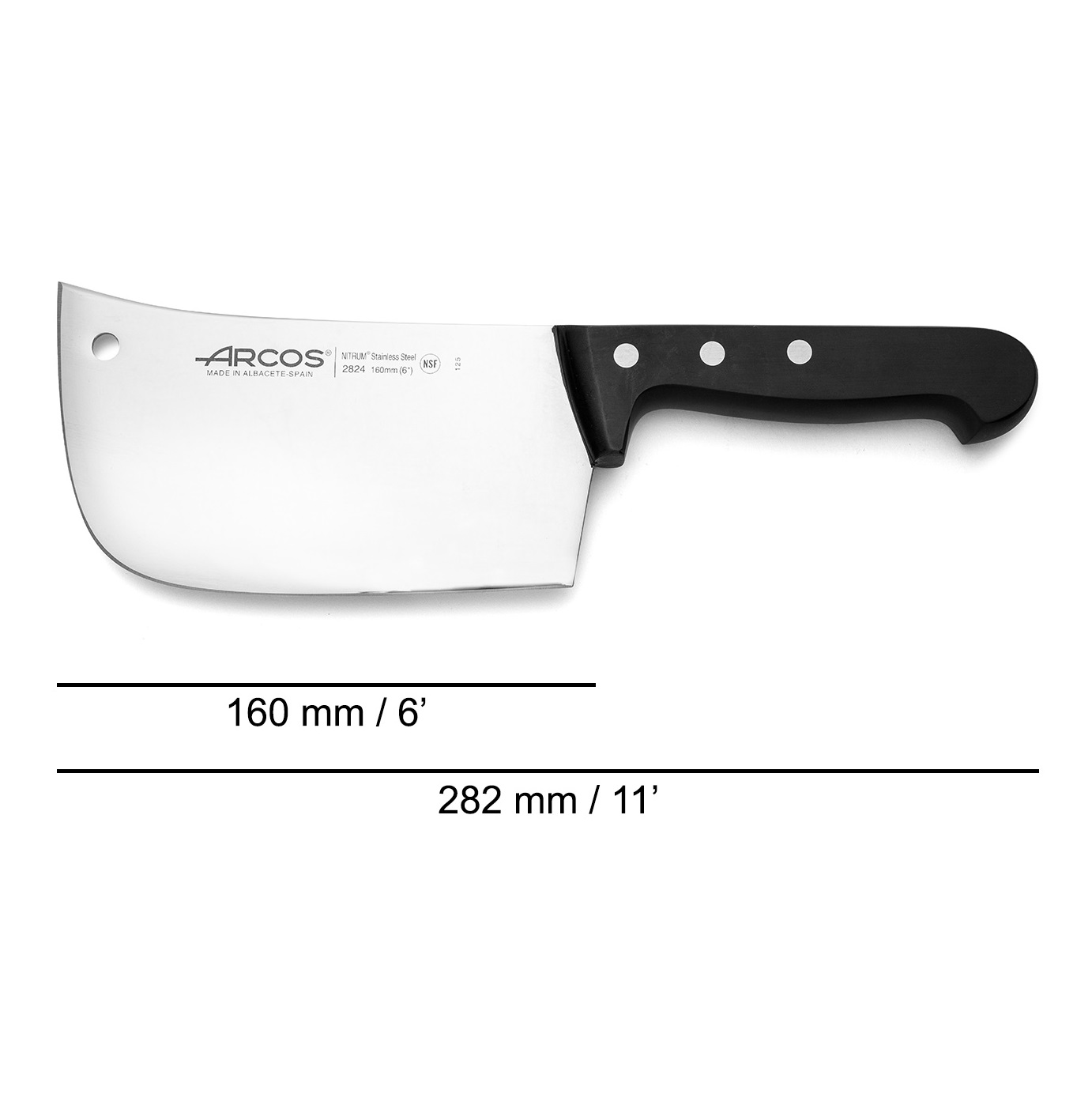 Arcos 160 mm Breitklingenbeil der Universal-Serie mit schwarzem Griff