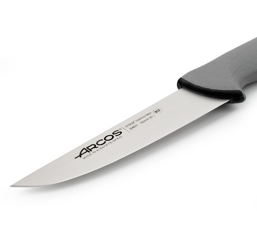 Coltello da macellaio Arcos con lama Colour Prof da 150 mm e manico grigio a doppia iniezione