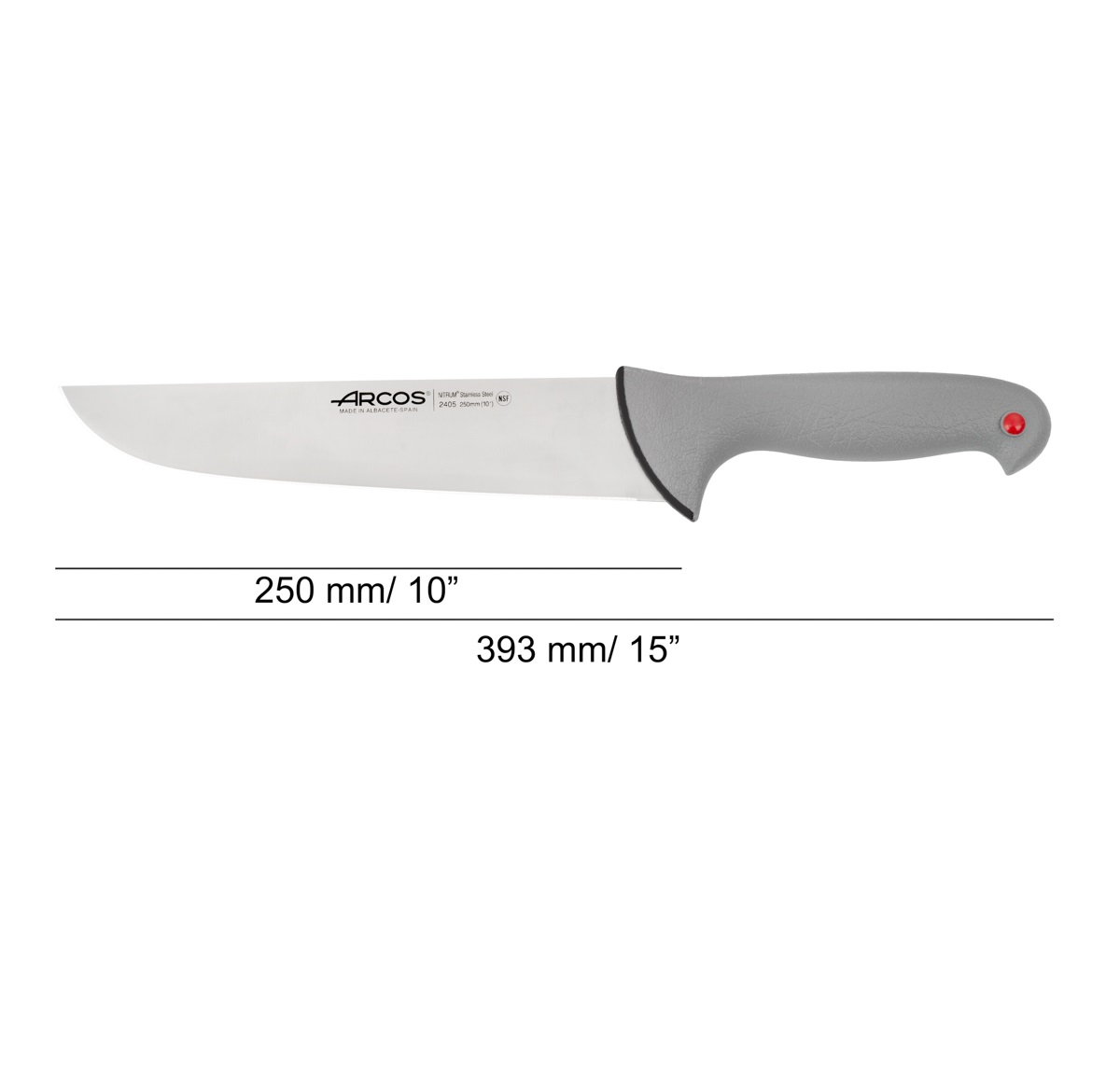 Arcos Butcher Knife with 250 mm Colour Prof blade and grey double injected handle