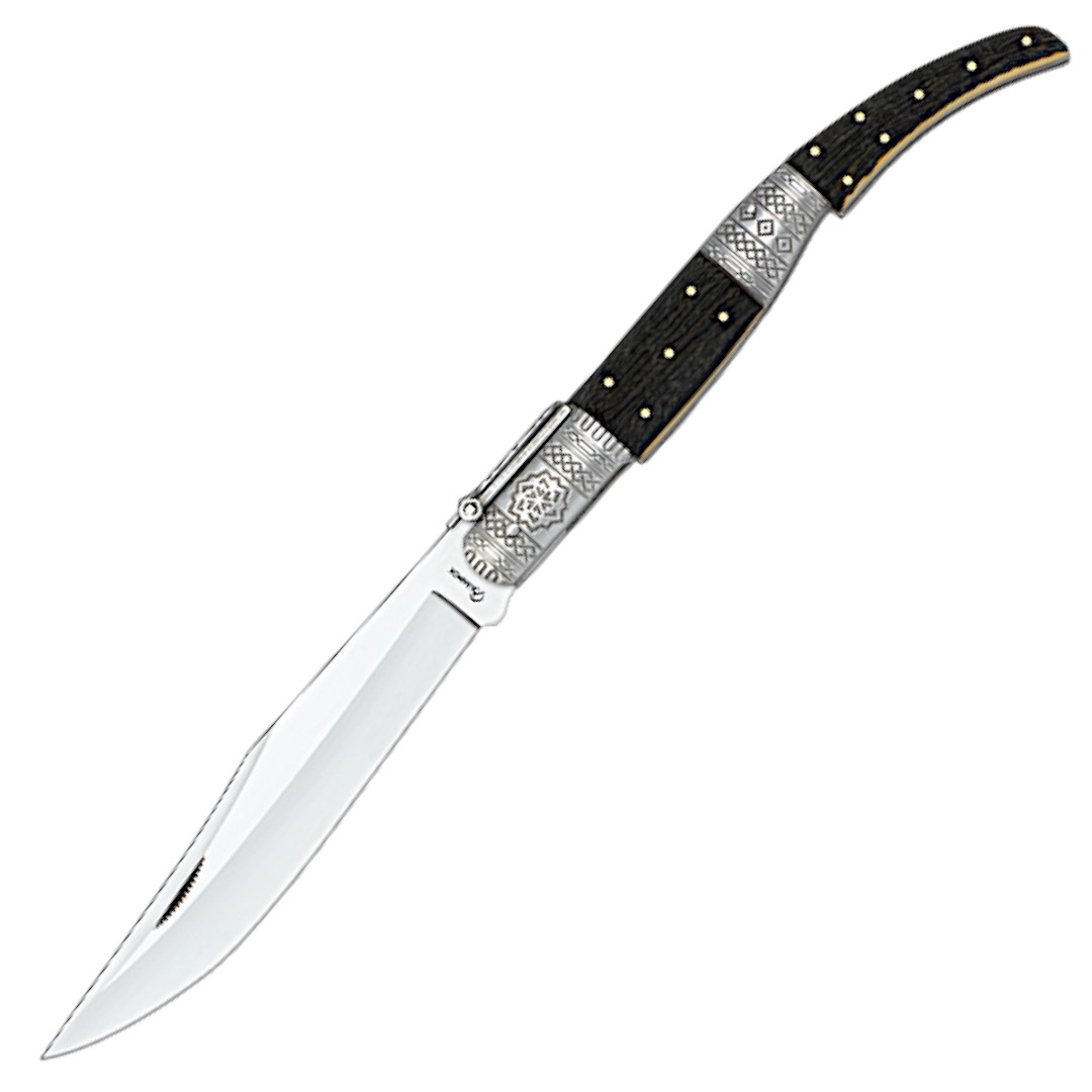 Verziertes arabisches Taschenmesser Ratsche Nr. 4 aus Hirschhorn