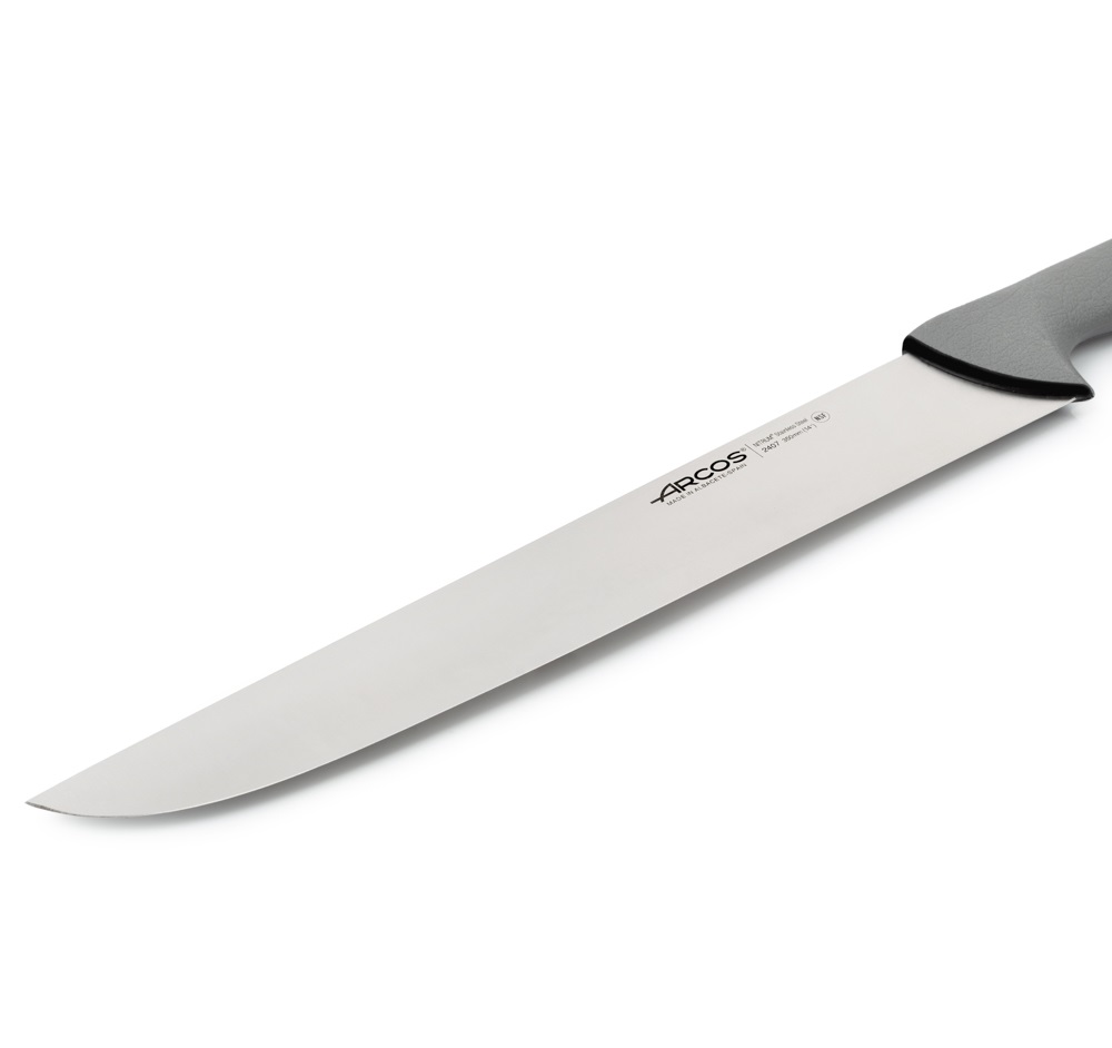 Arcos Fleischermesser mit einer 350 mm langen Colour Prof-Klinge und einem grauen, doppelt eingespritzten Griff