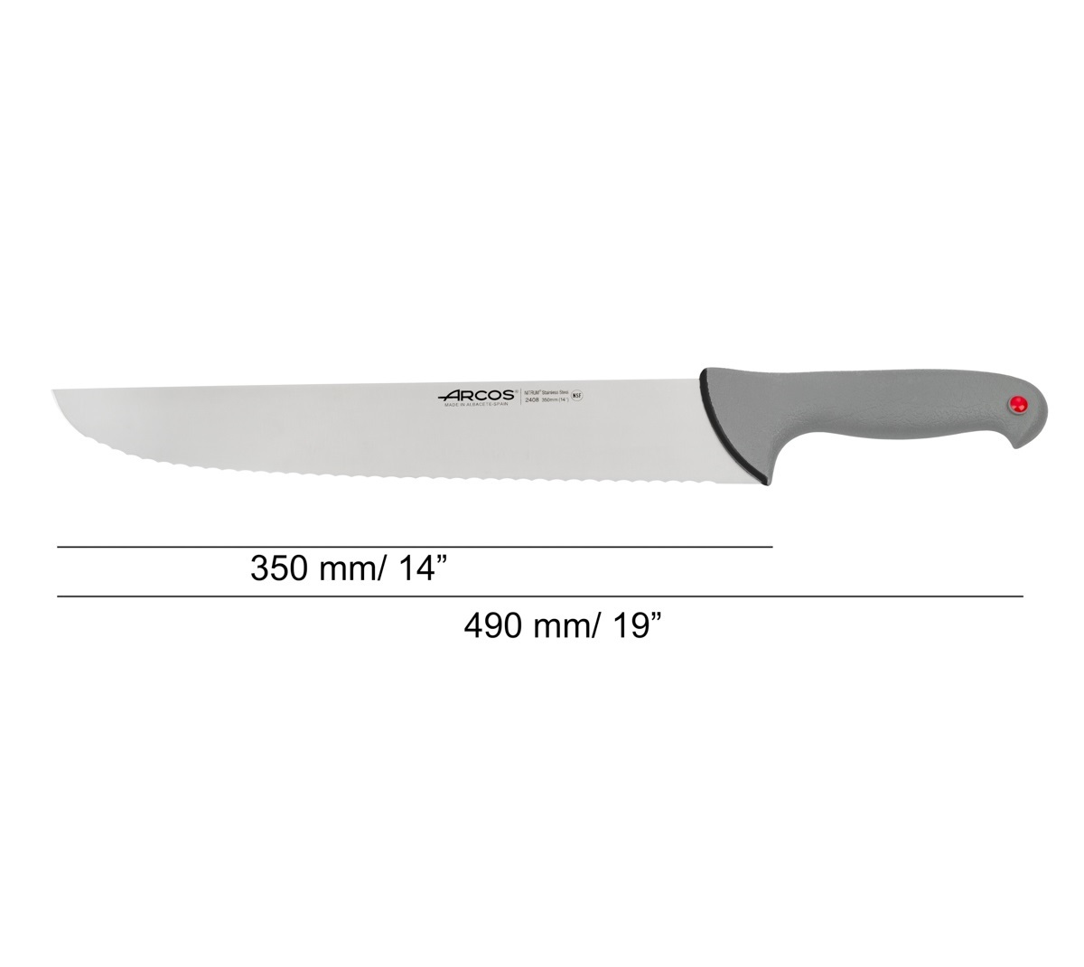 Arcos Fishmonger Knife with 350 mm Colour Prof serrated blade and grey double injected handle
