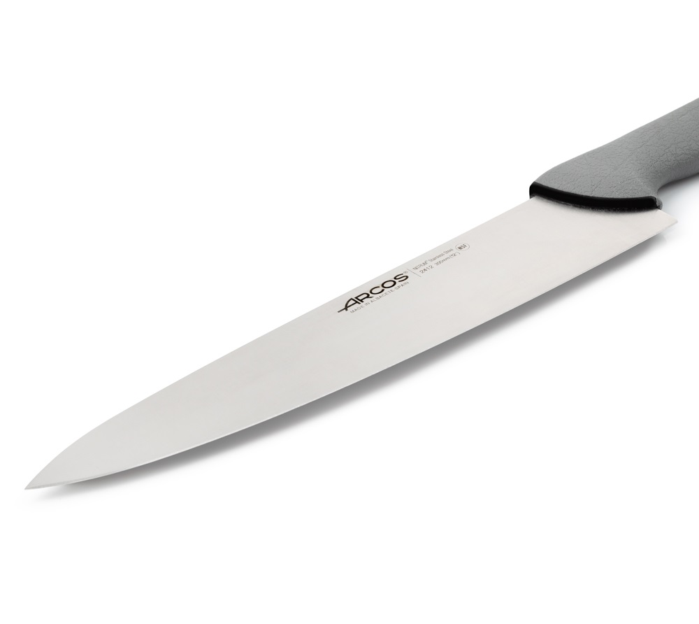 Arcos Kochmesser mit einer 300 mm langen Colour Prof-Klinge und einem grauen, doppelt gespritzten Griff