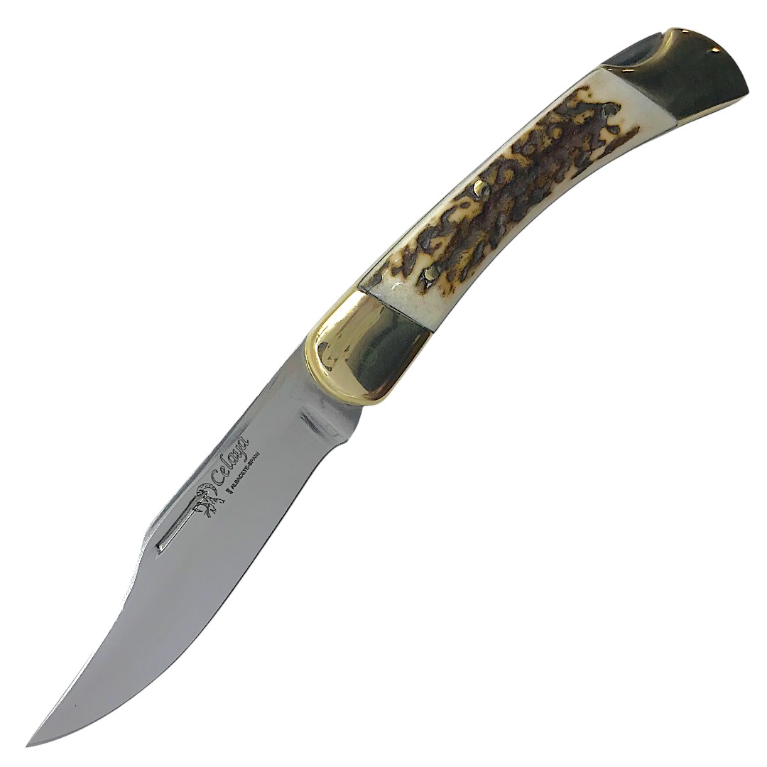 Celaya hunting knife with 8.5 cm blade and deer antler handle