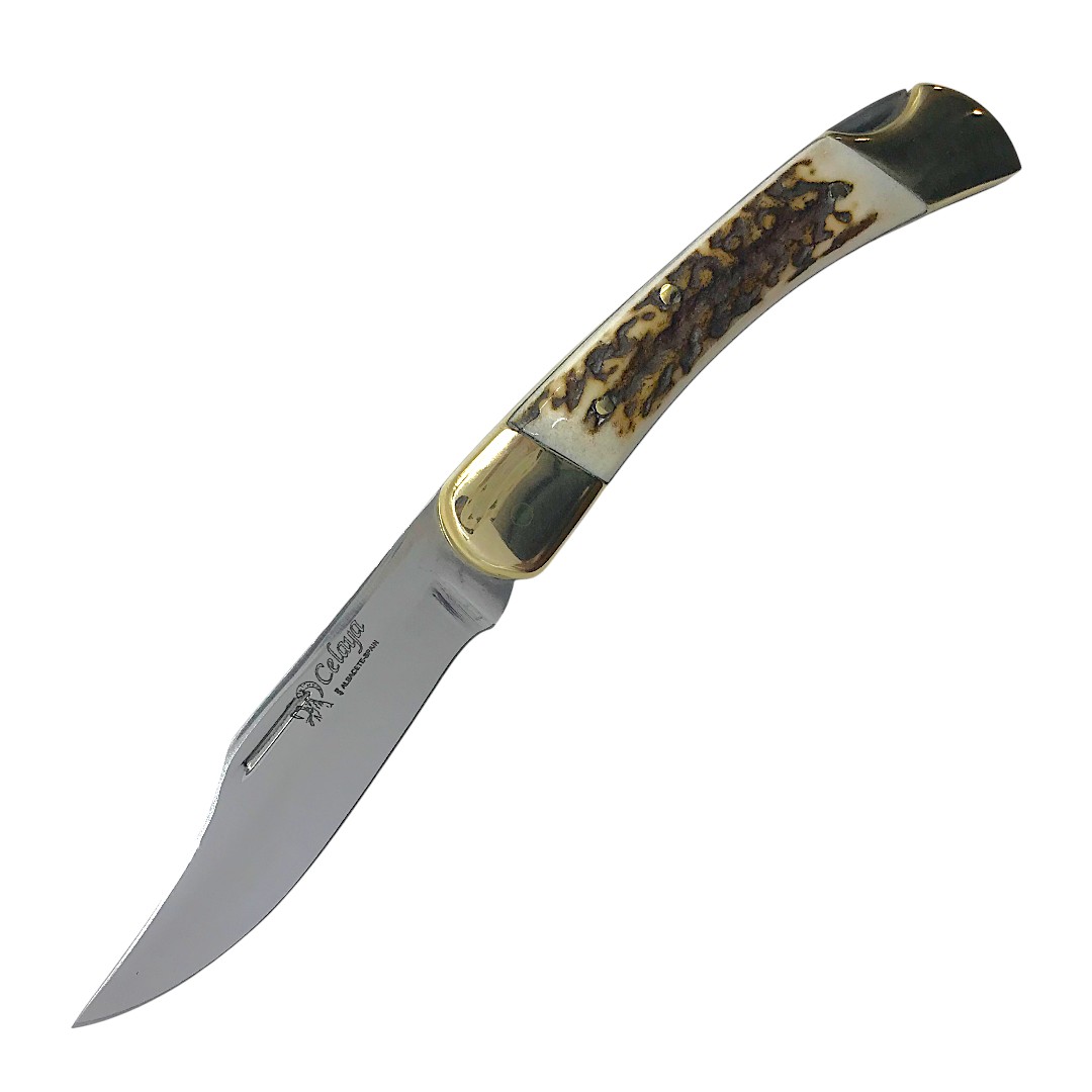 Celaya hunting knife with 7.5 cm blade and deer antler handle