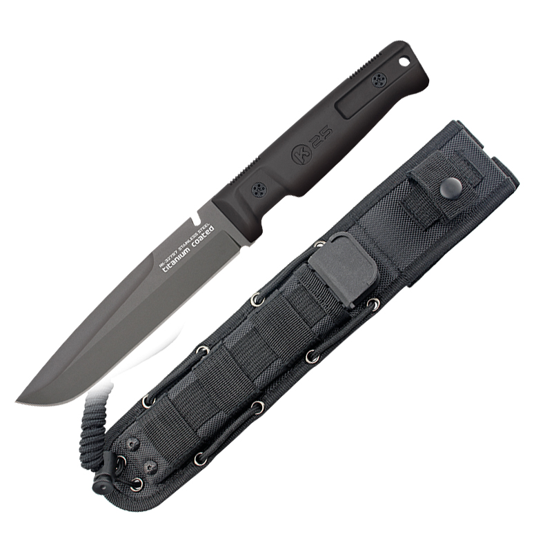 Couteau monobloc en K25 avec lame de 15 cm