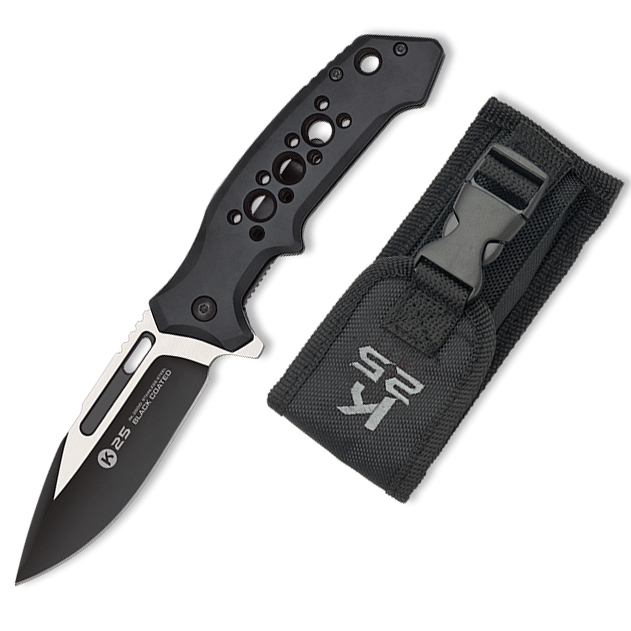 Canivete tatico K25 com cabo de aluminio