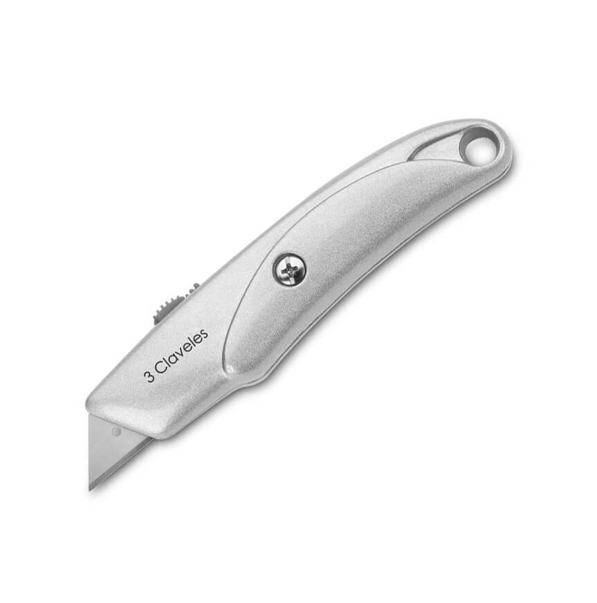 Cortador retrátil com trava em diversas posições com cabo de zinc...