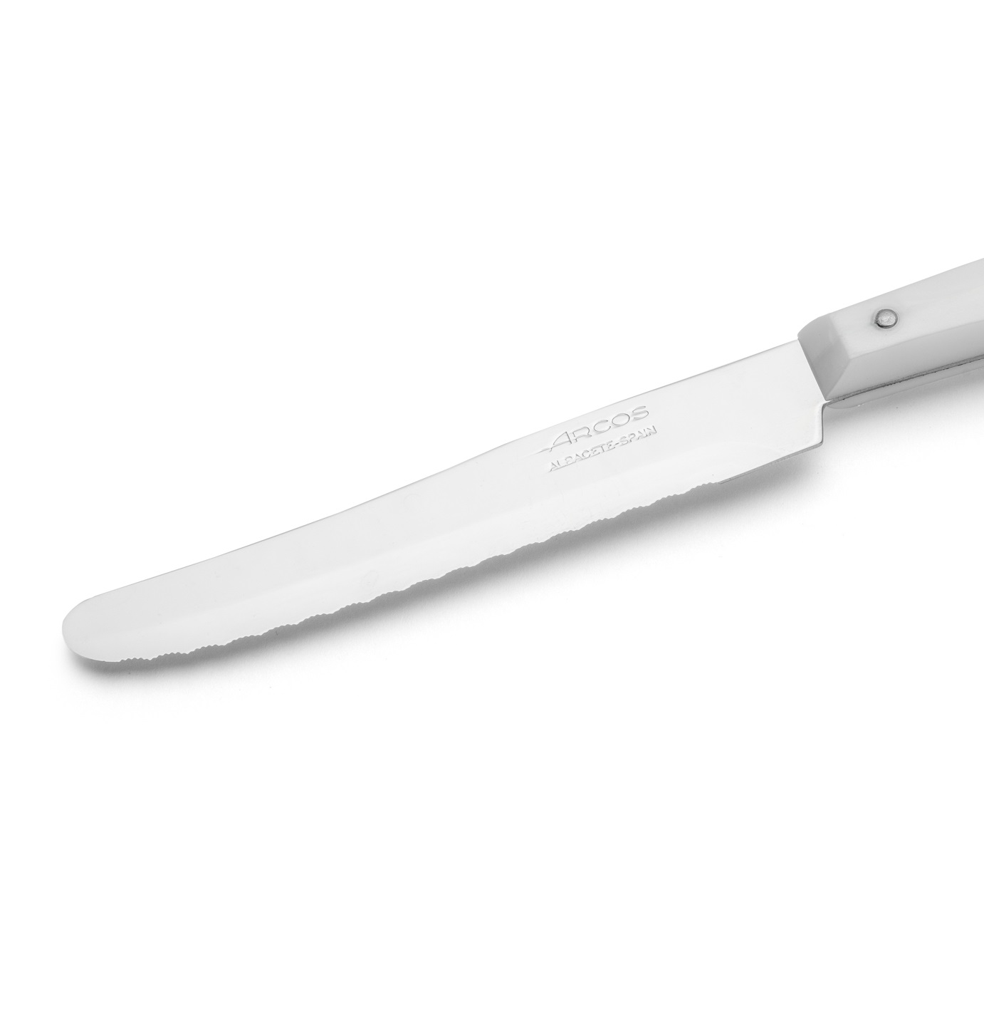 12 Arcos dessert knives, 195 mm, with white polyamide handle and 11 cm blade